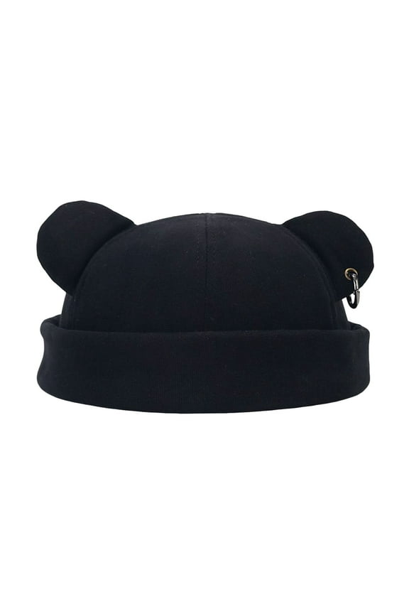 Unisex Fall Winter Bear Ear Hat - Street Fashion Brimless Cap with Lining