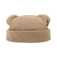 thumbnail image 1 of Unisex Fall Winter Bear Ear Hat - Street Fashion Brimless Cap with Lining, 1 of 4