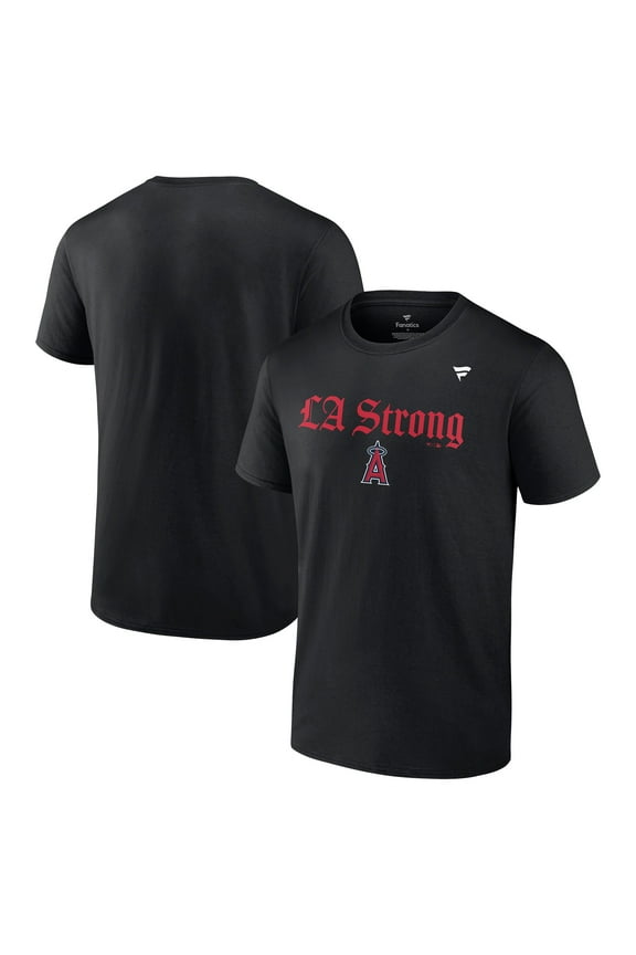 Unisex Fanatics Black Los Angeles Angels LA Strong T-Shirt