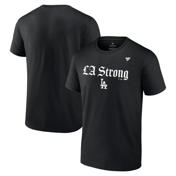 Unisex Fanatics Black Los Angeles Dodgers LA Strong T-Shirt