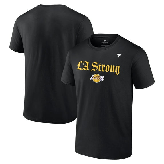Unisex Fanatics Black Los Angeles Lakers LA Strong T-Shirt