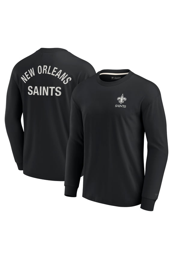 Unisex Fanatics Black New Orleans Saints Elements Super Soft Long Sleeve T-Shirt