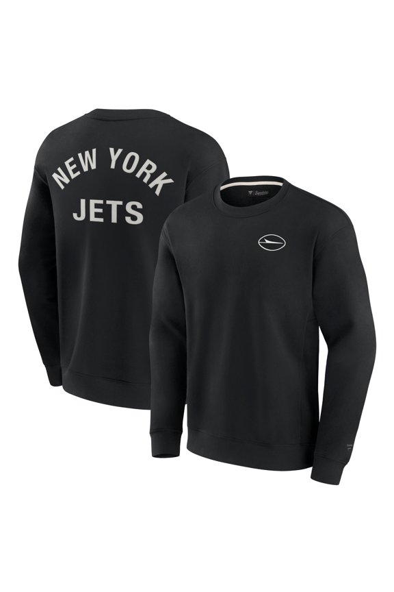 Unisex Fanatics Black New York Jets Elements Super Soft Pullover Sweatshirt