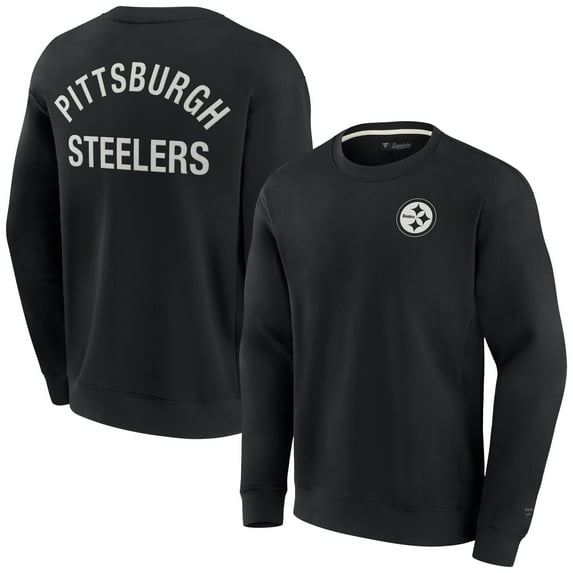 Unisex Fanatics Black Pittsburgh Steelers Elements Super Soft Pullover Sweatshirt