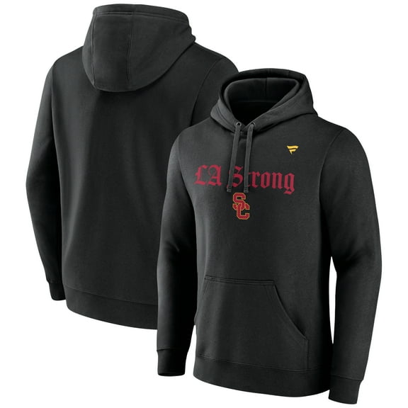 Unisex Fanatics Black USC Trojans LA Strong Fleece Pullover Hoodie