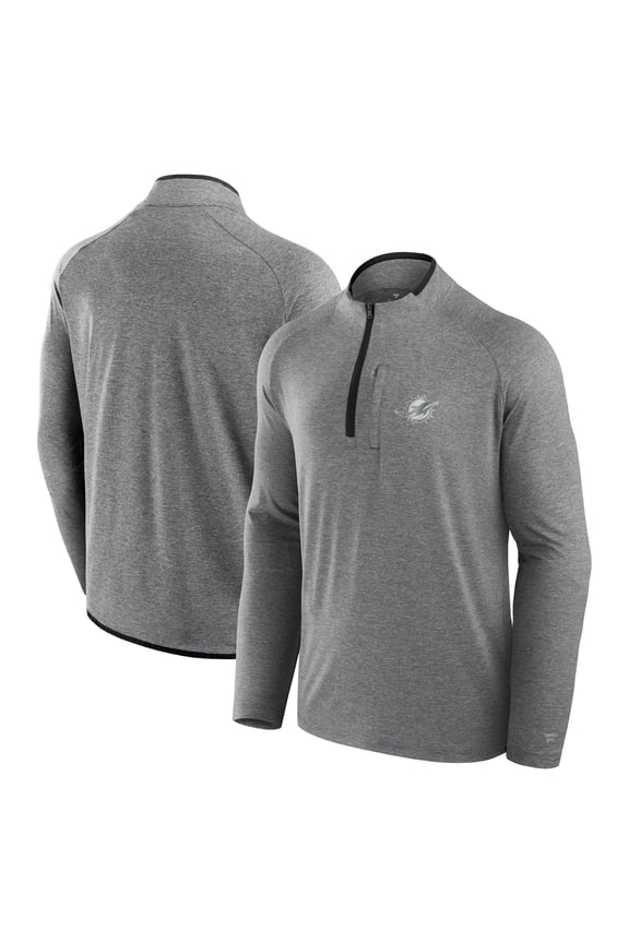 Unisex Fanatics Charcoal Miami Dolphins Front Office Performance Primary Quarter-Zip Jacket