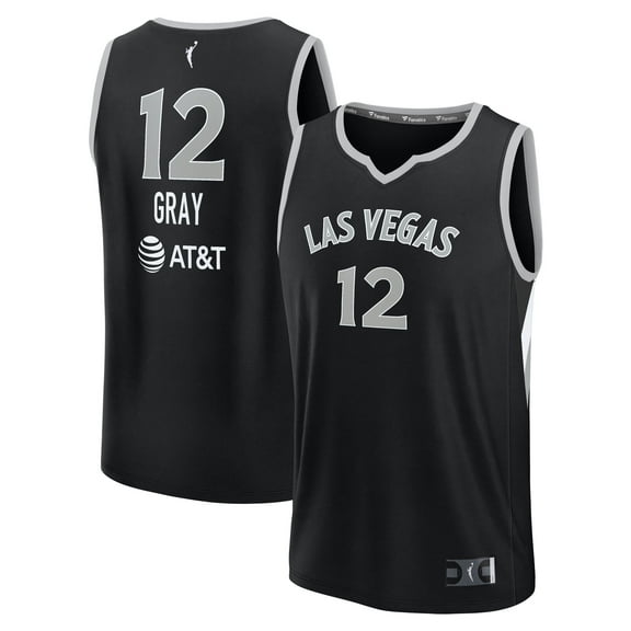 Unisex Fanatics Chelsea Gray Black Las Vegas Aces Explorer Edition Fast Break Replica Jersey