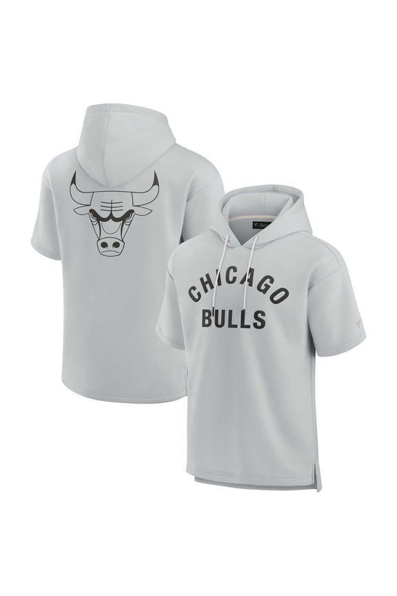Unisex Fanatics Gray Chicago Bulls Elements Super Soft Fleece Short Sleeve Pullover Hoodie