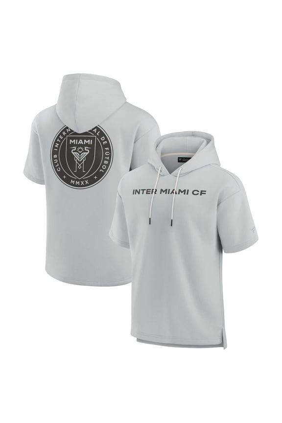 Unisex Fanatics Gray Inter Miami CF Elements Super Soft Fleece Short Sleeve Pullover Hoodie