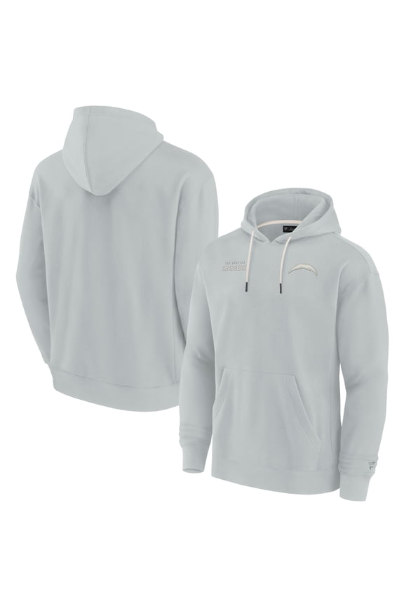 Unisex Fanatics Gray Los Angeles Chargers Elements Super Soft Fleece Pullover Hoodie