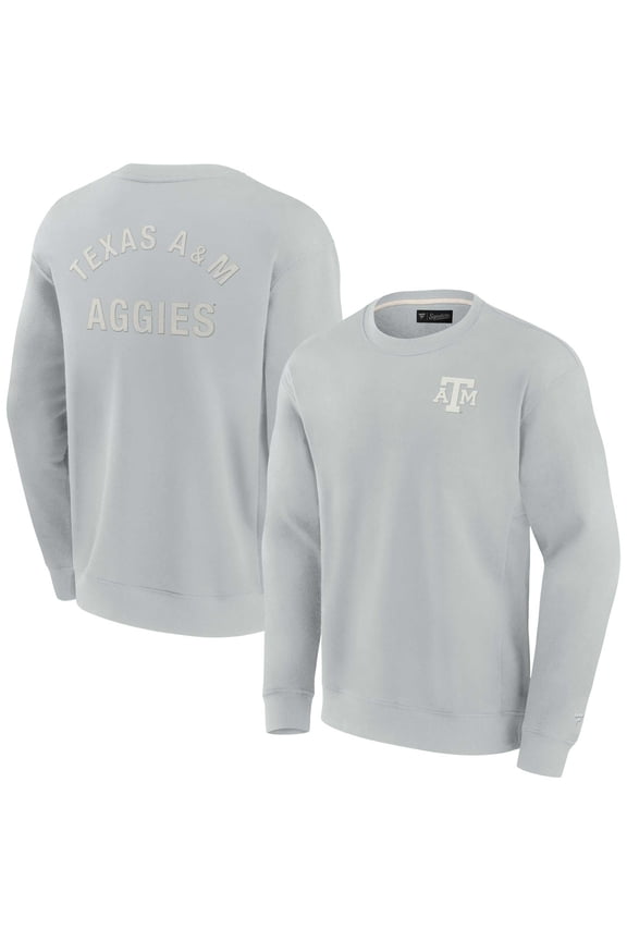 Unisex Fanatics Gray Texas A&M Aggies Super Soft Pullover Crew Sweatshirt