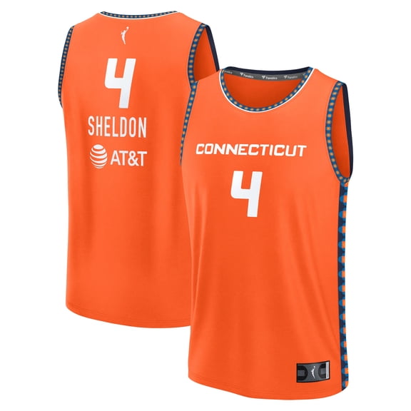 Unisex Fanatics Jacy Sheldon Orange Connecticut Sun Explorer Edition Fast Break Replica Jersey