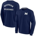 thumbnail image 1 of Unisex Fanatics Navy Michigan Wolverines Super Soft Pullover Crew Sweatshirt, 1 of 3