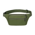 thumbnail image 1 of Unisex Fanny Pack Phone Bag Elastic Adjustable Waist Strap Multi Compartments Zipper Closure Outdoor Jogging Cycling Waist Bag-Army Green, 1 of 8
