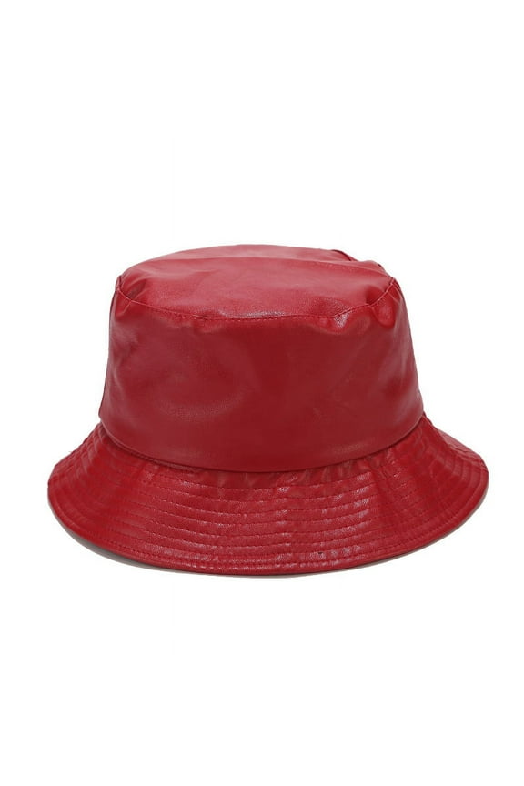 Unisex Fashion Bucket Hat, PU Leather Rain Hat, Waterproof Fishmen Cap for Women