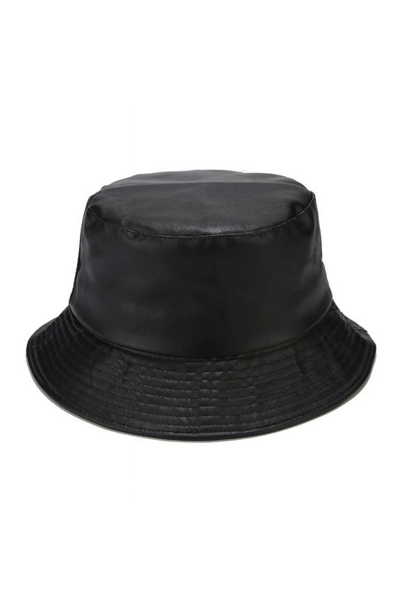 Unisex Fashion Bucket Hat, PU Leather Rain Hat, Waterproof Fishmen Cap for Women