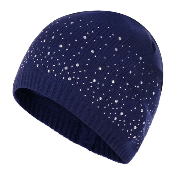 Unisex Fashion Dot Diamond Knitted Hat - Warm Woolen Outdoor Cap, One Size, All Seasons