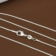 Unisex Fashion Jewelry Sterling Silver 1mm Snake Chain Necklace Women - 16 inch