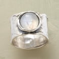 thumbnail image 1 of Unisex Ring Fashion Retro Moonstone Ring Wide Face Statement Ring Zinc Alloy Electroplated Geometric Ring Artificial, 1 of 14