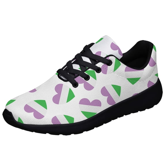 Unisex Fashion Rainbow Shoes, LGBT Sneakers for Men Women, Lightweight Breathable Running Walking Shoes Black Size 7.5