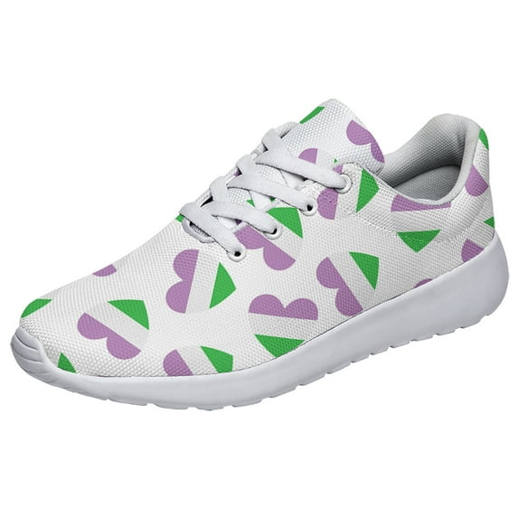 Unisex Fashion Rainbow Shoes, LGBT Sneakers for Men Women, Lightweight Breathable Running Walking Shoes White Size 4.5