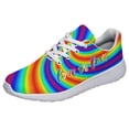 thumbnail image 1 of Unisex Fashion Rainbow Shoes, LGBT Sneakers for Men Women, Lightweight Breathable Running Walking Shoes White Size 6, 1 of 7