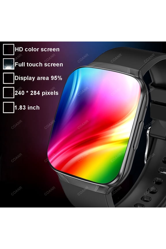 Unisex Fashion Smartwatch: 1.83-inch Display, Wireless Calling, Alarm Clock Reminder, Multiple Sports Modes, Switchable Dial, iPhone/Android Compatible, Ideal Gift