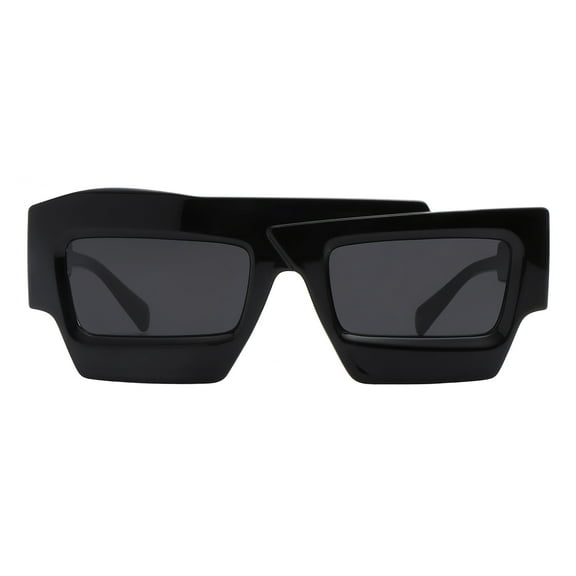 Unisex Fashion Sunglasses Unique Asymmetric Rectangular Shape UV400 Black