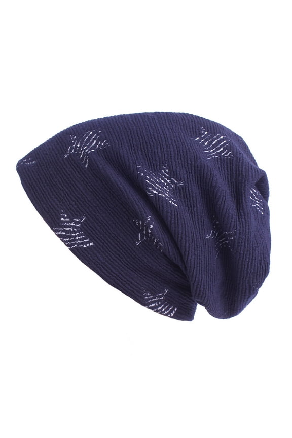 Unisex Fashion Winter Warm Knitted Slouch Beanie Hat Plus Velvet Windproof Cap