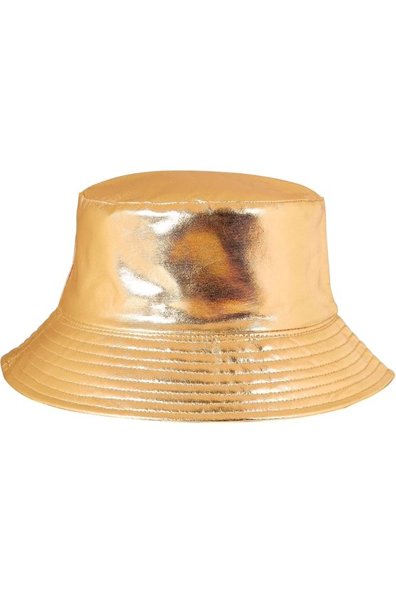 Unisex Fashionable Camping Bucket Hat Sun Protection Flexible Fold Furry Metallic Finish