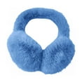 thumbnail image 1 of Unisex Faux Fur Ear Muffs, Foldable Winter Ear Warmers, Soft Plush Ear Covers, Cold Weather Ear Protection, Adjustable Headband Earmuffs, Outdoor Sports Ear Warmers - Sky Blue, 1 of 3
