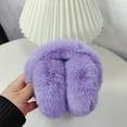 thumbnail image 1 of Unisex Faux Fur Ear Muffs, Foldable Winter Ear Warmers, Soft Plush Ear Covers, Cold Weather Ear Protection, Adjustable Headband Earmuffs, Outdoor Sports Ear Warmers - Purple, 1 of 4