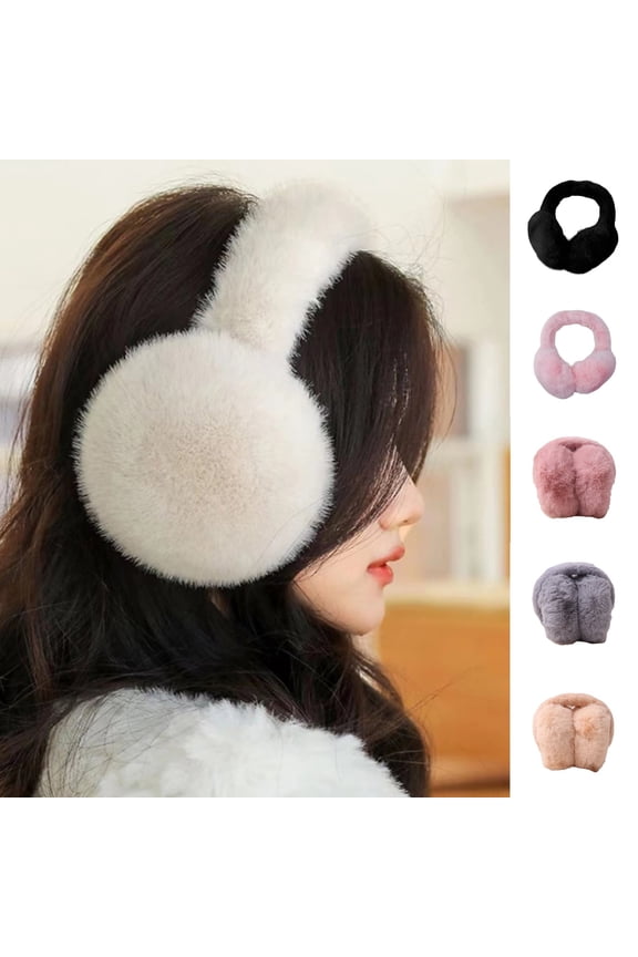 Unisex Faux Fur Earmuffs Winter Foldable Ear Warmers for Outdoor Cold Protection