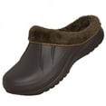 thumbnail image 1 of Unisex Faux Fur Lining Clogs: Slip-On Waterproof EVA Garden House Clogs with Fleece-Lined - Winter Warm Anti-Slip Indoor Outdoor Walking Slippers for Mens Womens Brown 240, 1 of 7