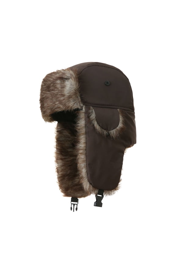 Unisex Faux Fur Trooper Hat Warm Trooper Hat Winter Skiing Cap Women Men Windproof
