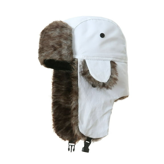 Unisex Faux Fur Trooper Hat Warm Trooper Hat Winter Skiing Cap Women Men Windproof