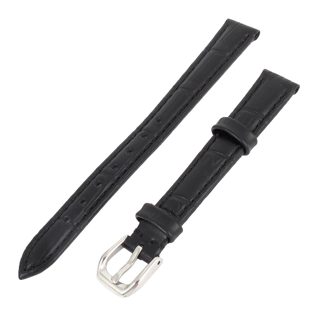 Uxcell Unisex Faux Leather Metal Buckle Wristband Watch Strap Band Black 0.5 Length Walmart