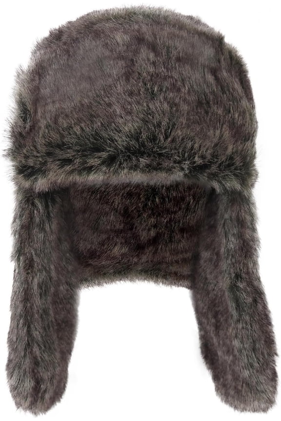 Unisex Faux   Trapper Hat, Winter Windproof Hat with Ear Flaps, Aviator/Russian Ushanka Style