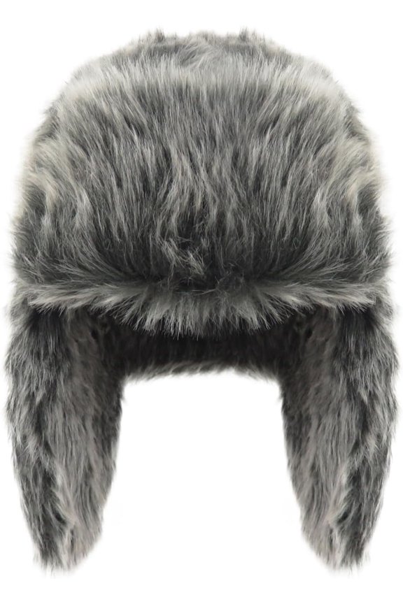 Unisex Faux Trapper Hat, Winter Windproof Hat with Ear Flaps, Aviator/Russian Ushanka Style