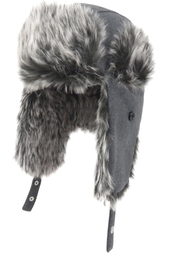 Unisex Faux   Trapper Hat, Winter Windproof Hat with Ear Flaps, Aviator/Russian Ushanka Style