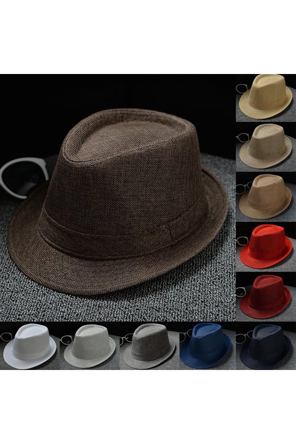 Unisex Fedora Hat, Solid Color Vintage Retro Wide Brim Sun Hat, Casual Jazz Style Hat for Travel, Beach and Daily Sun Protection, Unisex Sun Hat and Casual Outdoor Hat-Beige
