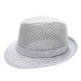 thumbnail image 1 of Unisex Fedora Trilby Hat Mesh Breathable Sun Hat Men Women Summer Outdoor Sun Protection Dress Hat for Beach Travel Vacation, 1 of 2