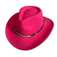 thumbnail image 1 of Unisex Felt Cowboy Hat Wide Brim Classic Western Jazz Fedora Hat Outdoor Party Travel Hat, 1 of 2