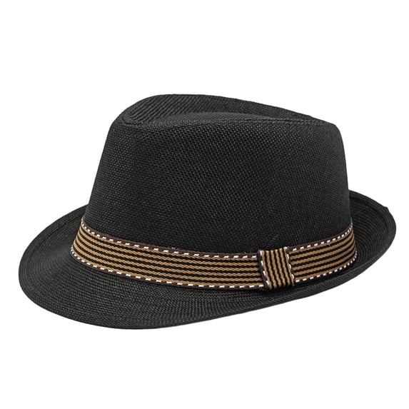 Unisex Felt Fedora Hat for Men Women, Classic Short Wide Brim Trilby Dress Hat with Leather Belt Band, Lightweight Warm Winter Jazz Gangster Hat, 5 Colors