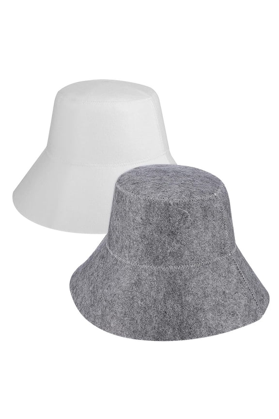 Unisex Felt Sauna Hats - Moisture Absorbing & Heat Protecting Cap (2 Pack)