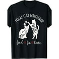 thumbnail image 1 of Unisex "Feral Cat Whisperer" Floral Cat Graphic Tees featuring Artistic Cat Print T - shirts Comfortable Short Sleeve Tops Great For Daily Casual Wear and Cat Advocates, 1 of 5