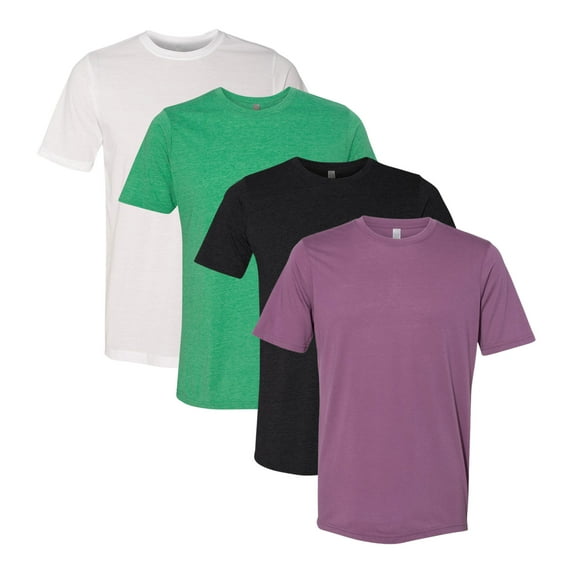Unisex Festival Bulk T-Shirt, 65/35 Polyester/Ring Spun Cotton, Assorted Short Sleeve Crewneck Plain Tees (Dark+Bright Color 4 Pack, M)