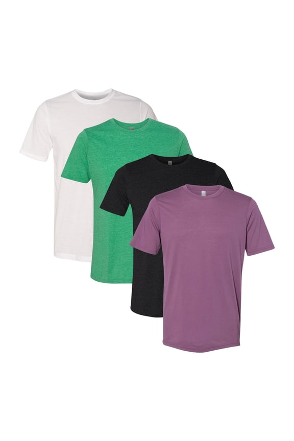 Unisex Festival Bulk T-Shirt, 65/35 Polyester/Ring Spun Cotton, Assorted Short Sleeve Crewneck Plain Tees (Dark+Bright Color 4 Pack, XL)