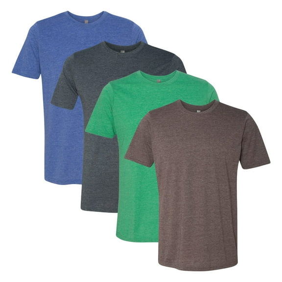 Unisex Festival Bulk T-Shirt, 65/35 Polyester/Ring Spun Cotton, Assorted Short Sleeve Crewneck Plain Tees (Dark Color 4 Pack, XL)