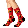 thumbnail image 1 of Unisex Festive Crew Socks Graphic Relaxed Stretch Fit Sock Fun Holiday Fall Crew Socks, 1 of 5